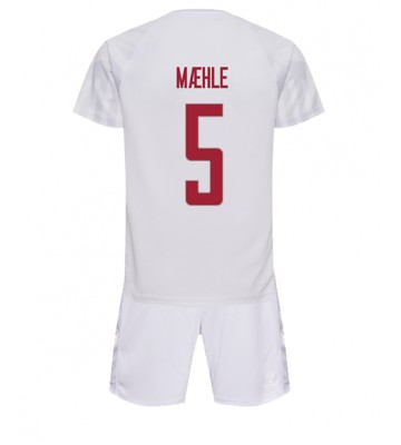 Danmark Joakim Maehle #5 Borta Kläder Barn VM 2022 Kortärmad (+ Korta byxor)